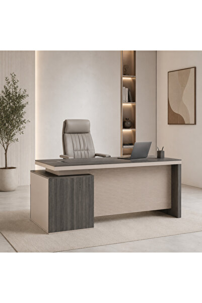 Palma homez مكتب خشب خشبي داكن 75×140×70 سم