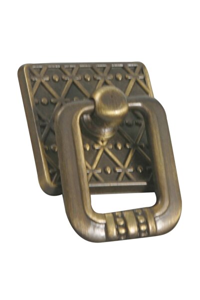 OEM Pull ring, zamak, antique brass finish, 36 x 35 mm