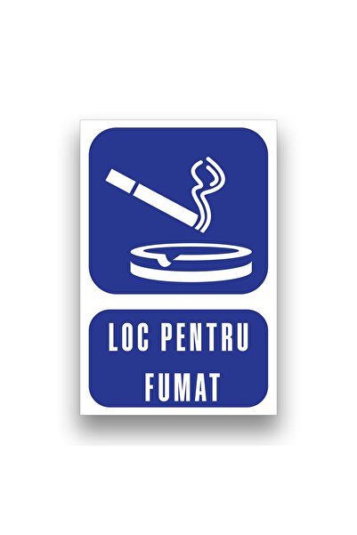 OEM Smoking area sign, aluminum composite panels, 30 x 20 cm
