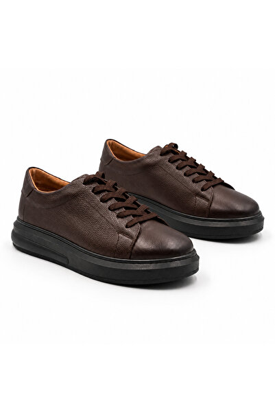 BESS SHOES Genuine Leather Brown Men's Casual Shoes – Orthopedic, Ultra Comfo...