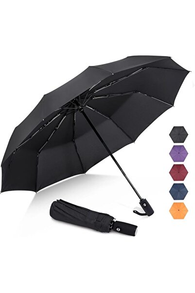 GENERAL Zomek Travel Umbrella, 10 Small Ribs, Windproof Folding Umbrella, Aut...
