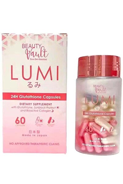 Beauty Vault كبسولات لومي الجلوتاثيون لمدة 24 ساعة، مكمل غذائي مع الكولاجين و...