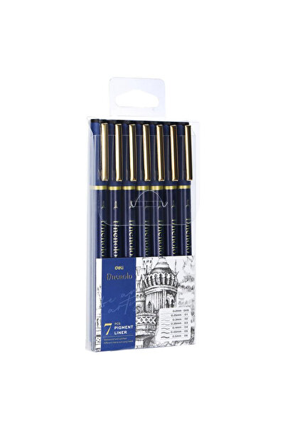 MC Micostore Set 7 buc liner grafic (0.2, 0.25, 0.3, 0.35,0.4, 0.45, 0.5mm) deli