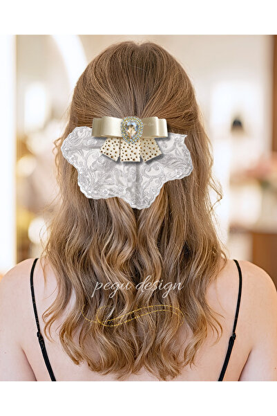 pegu baby collection Pegu Royale Lux Κλιπ μαλλιών με σχέδιο κόκαλου, για σχολ...