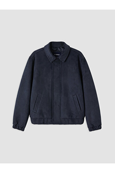 LC Waikiki Boy Navy Faux Leather Coat