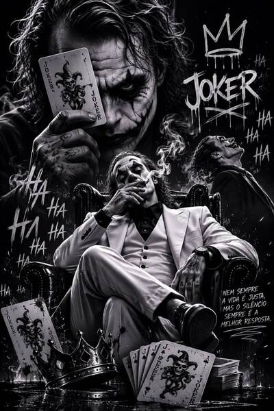 ÖZ DİGİTAL Joker Temalı Siyah Beyaz Sinematik Poster – Sanatsal Duvar Dekoru ...