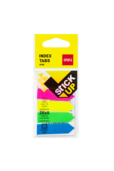 MC Micostore Index adeziv plastic sageata 12*43mm 5 culori 20 file deli