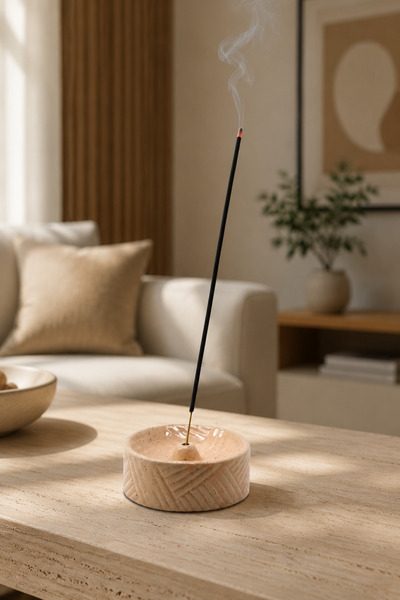 AKBA HOME Seramik Çubuk Tütsülük Modern Geometrik Desenli Dekoratif Tütsü Tutucu