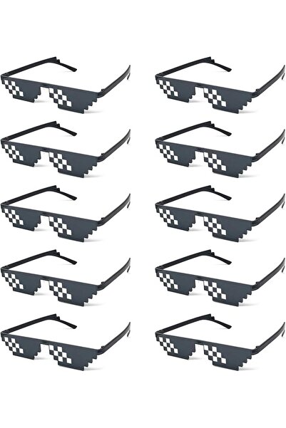 GENERAL JYZOBJHB 10 Pieces Thug Life Party Sunglasses Pixelated Mosaic Eyewea...