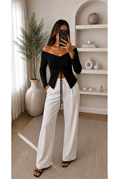 Moda Banuş Crop cu șnur, Bluză