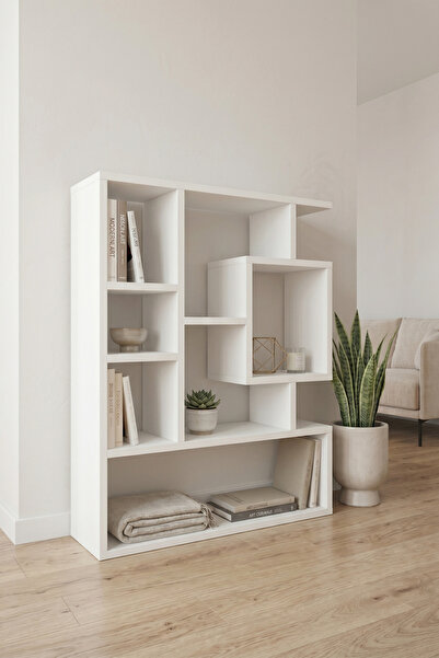Enda Home Bigane Büyük Dekoratif Duvar Rafı 70,9 × 93,6 cm – Asimetrik Çok Bö...