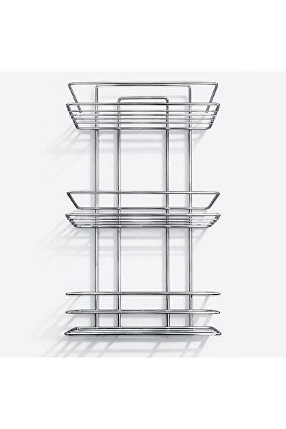 Trendhouse68 3 Tier Square, Corner Shampoo Holder Stainless Chrome Shower She...