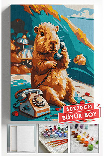 Akihabara Sayılarla Boyama Hobi Seti Çerçeveli Numaralı Tuval Fırça Boya Dahi...