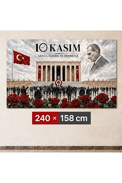 parti show 10 Kasım Atatürk'ü Anma Günü Temalı Afiş 158*240 cm