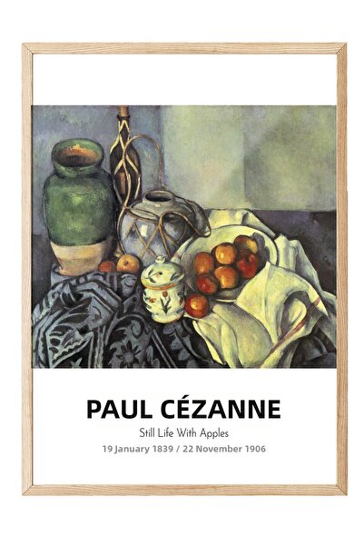 Postifull Paul Cézanne - Natură statică cu mere, Tablou înrămat pe lemn, Seri...