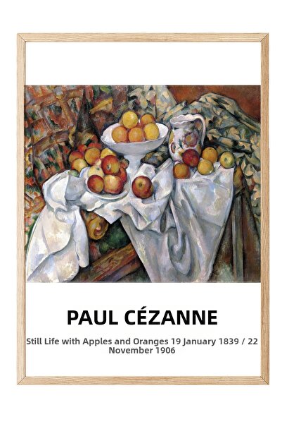 Postifull Paul Cézanne - Natură moartă în portocalii, Tablou înrămat în lemn,...