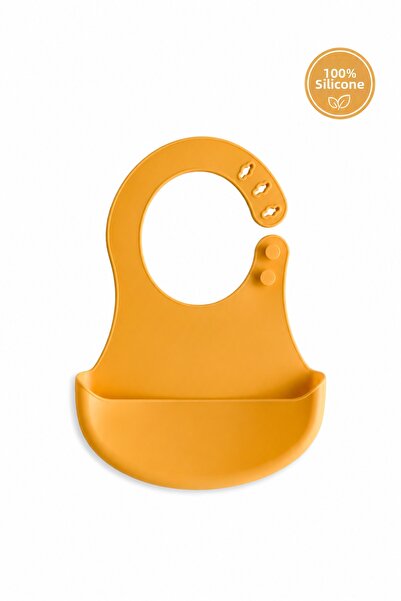 Siliconly Bpa-Free 100% Silicone Baby Bib with Non-Slip Pocket, Yellow