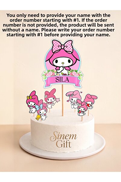 Sinem Gift مفهوم عيد ميلاد ميلودي - زينة كعكة ميلودي - زينة الكب كيك المكونة ...