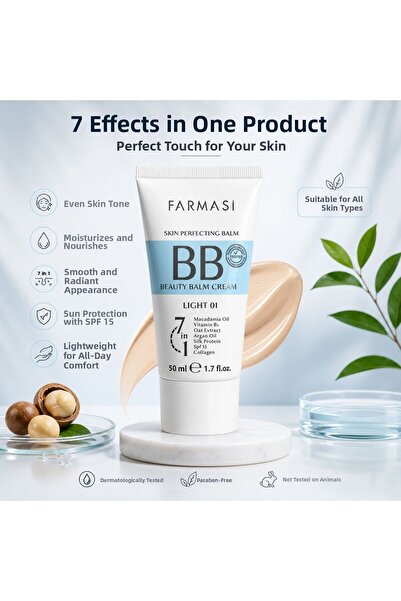 Farmasi Bb Beauty Balm Cream Light 01 Spf 15 Natural Look Bb Cream 50 ml