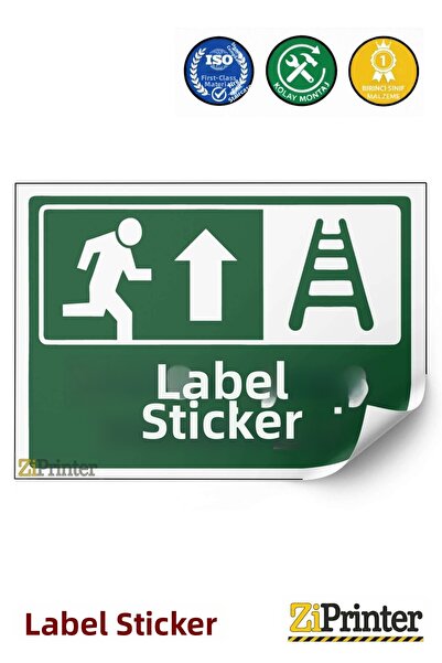 ZiPrinter Fire Exit Staircase Isg Warning Sign Sticker 25X35 cm