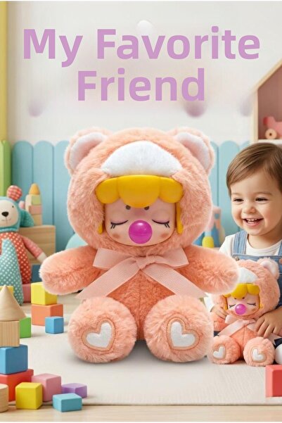 Tıfıl Toys دمية نانسي - دمية قطيفة بطول 17 سم مع لهاية وشريط مزينة بالأزياء