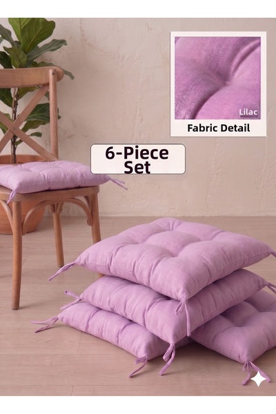 Mirayra Tekstil Set de 6 perne pentru scaune, cu șireturi, pentru bucătărie, ...