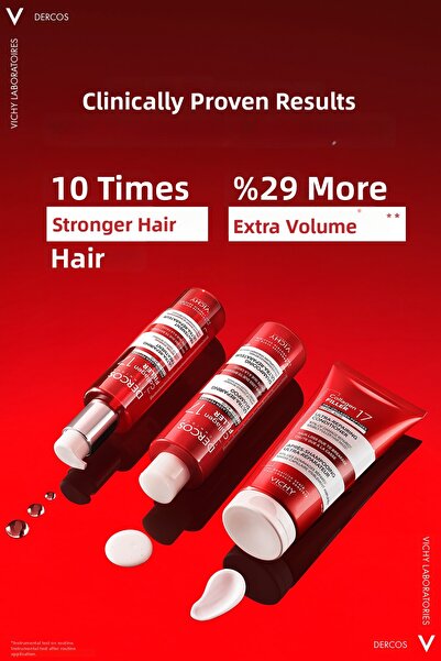 Vichy ديركوس كولاجين 17 فيلر، مناسب لجميع أنواع الشعر، علاج ما قبل الشامبو ضد تساقط الشعر، 150 مل