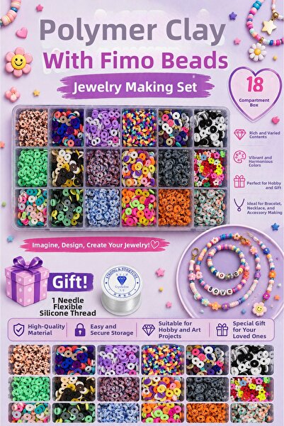 By MO Accessories Σετ κατασκευής κοσμημάτων με χάντρες από πολυμερικό πηλό Fi...