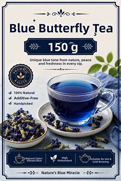 Bayguru Blue Tea 150Gr – Butterfly Pea Flower Tea |   Natural & Additive-Free...