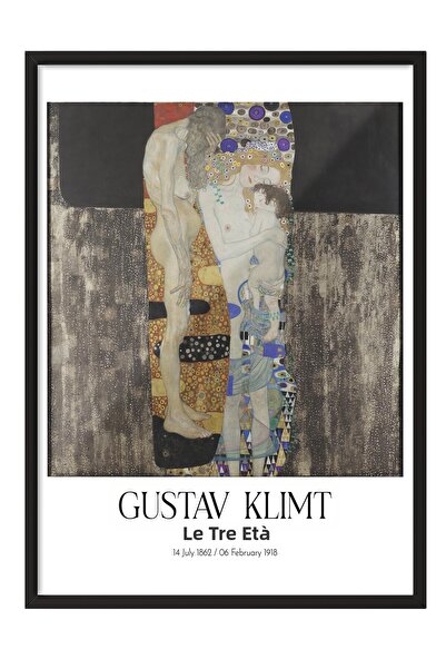 Postifull Gustav Klimt - the Three Ages, Black Framed Artwork, Art Series No:...