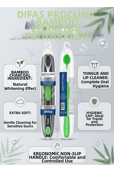 Lider MAGNESİA Di̇faş Dental Company Procclinic Banboo Charcoal Soft Bristles...