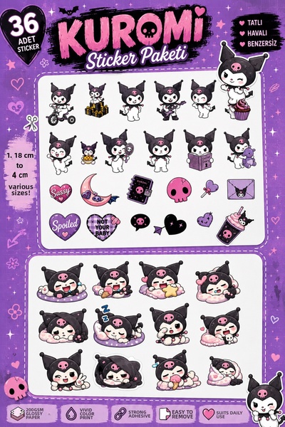 NEORA Kuromi 36 Piece Sticker Set