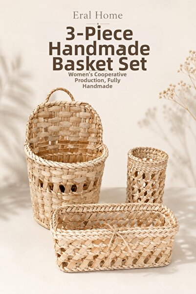SS ERAL KOOP Handmade Natural Wicker Basket Napkin Holder Spoon Holder Multi-...
