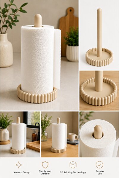 Nuvia Linea Decorative Paper Towel Holder |   Modern Kitchen Towel Stand