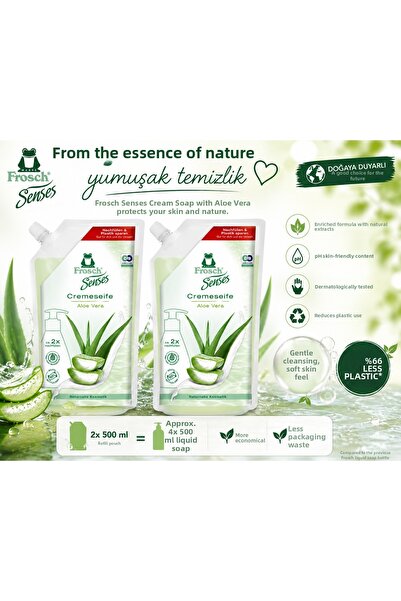 Frosch Senses Aloe Vera Cream Soap 500 ml – Natural Ingredients, Skin-Friendl...