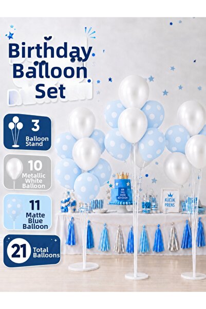 GenelTedarik 21 Balloons Birthday, Celebration, Party Balloon Set - 3 Balloon...