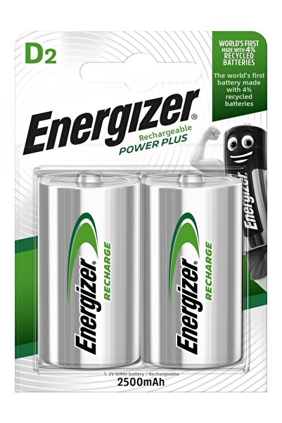 Energizer Nabíjateľné batérie Power Plus D, 2500 mAh, sada 2 kusov