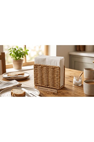 SepetçiBaba Napkin Holder - Rectangular Desktop Napkin Organizer 14X9 cm - 176