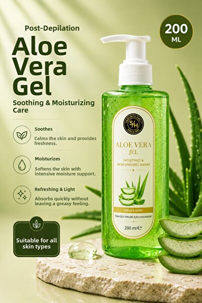 Sabuncu Hacı Post-Hair Removal Soothing Aloe Vera Gel - Intensive Moisturizin...