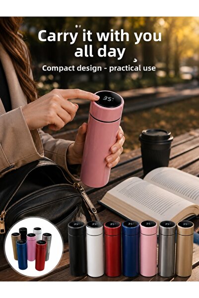 ALFA AKSESUAR 03 250 ml Insulated Thermos Bottle with Led Temperature Meter N...