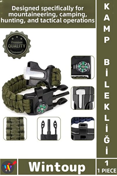 Wintoup # Wristband Outdoor Camping Tactical Survival Emergency Equipment Mou...