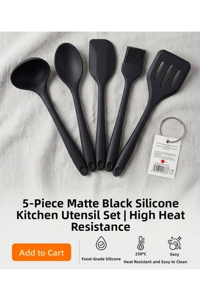 AYS DEKOR Ultra Hard Tip Heat Resistant Silicone Serving Set, Ladle, Spatula,...