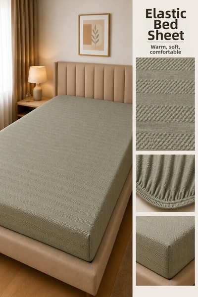 LADYNİL 100% Cotton Jacquard Combed Elastic Bed Sheet |   Single-Double-King ...
