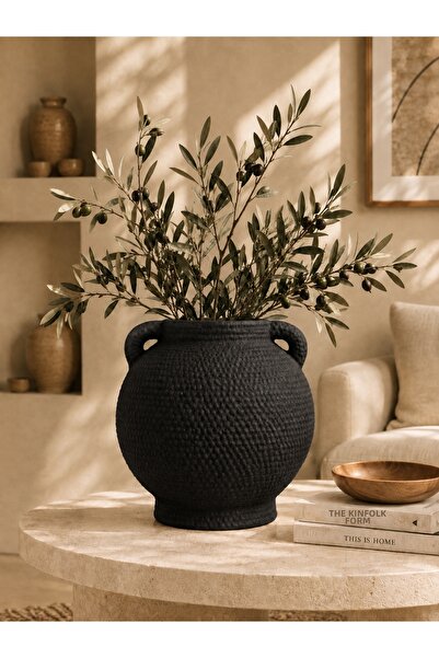 Luthien Elora Textured Decorative Vase with Handle