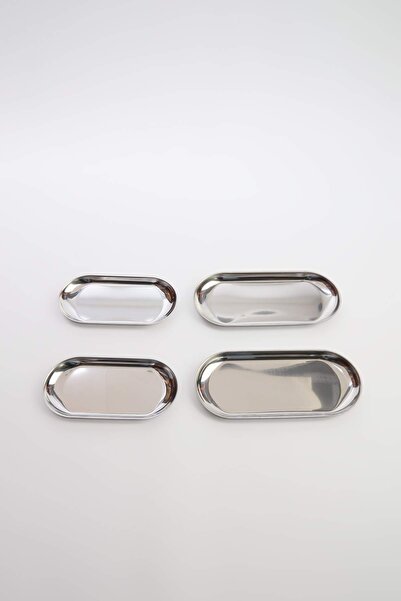 TRENDYOLMİLLA HOME Set of 4 Metal Presentation Plates (18.5 Cmx2 and 23.5 Cmx...