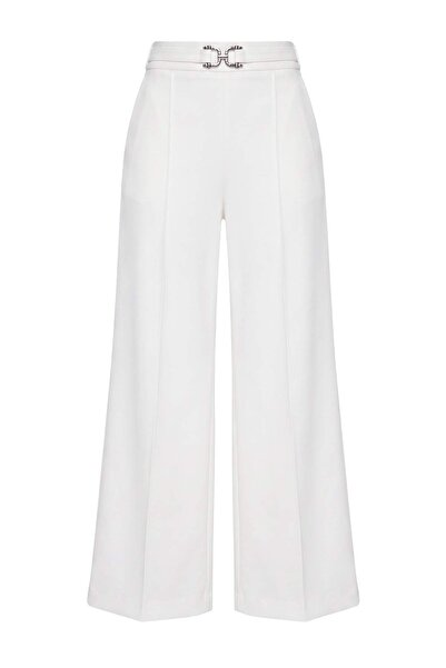 Trendyol Collection Pantaloni din țesătură cu picior larg, cu detaliu cataram...
