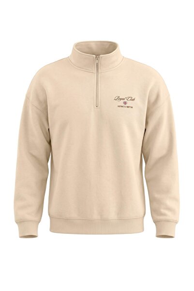 Trendyol Collection Big Size Stone Oversize Fleece Inside Embroidered Zipper ...