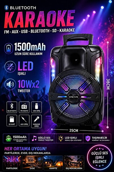 İTHALCİM Bluetooth Hoparlör Bas Stereo Ses RGB Müzik Çalar Kablosuz Parti Ses...