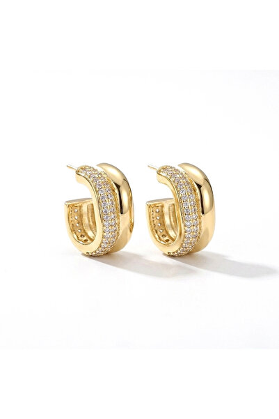 h&b design jewel Steel Double Hoop Earrings