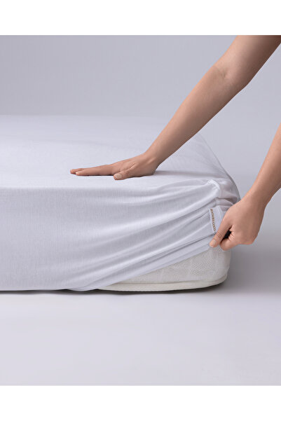 Madame Coco Σεντόνι Belle King Size από Βαμβάκι και Ελαστικό Μπαμπού - Λευκό